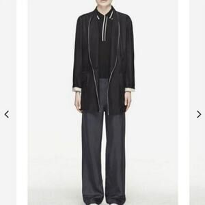 Rag + Bone Gabrielle Silk Jet Black Blazer 0